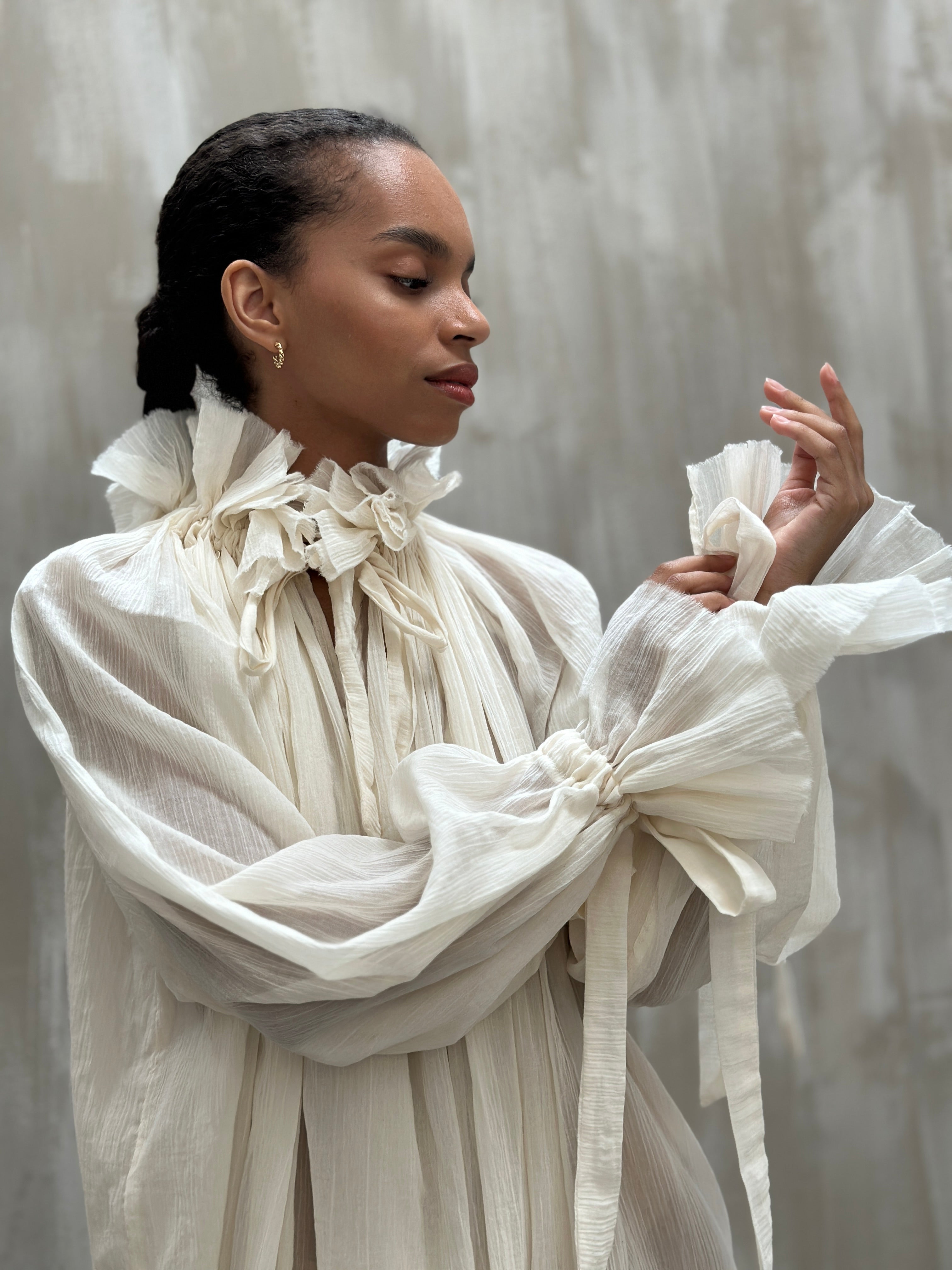 Sample Sale: Maxi Alchemist Chemise in Parchment Cotton Gauze (One Size)