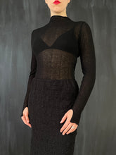 Semi-Sheer Ruff Collar Longsleeve in Black