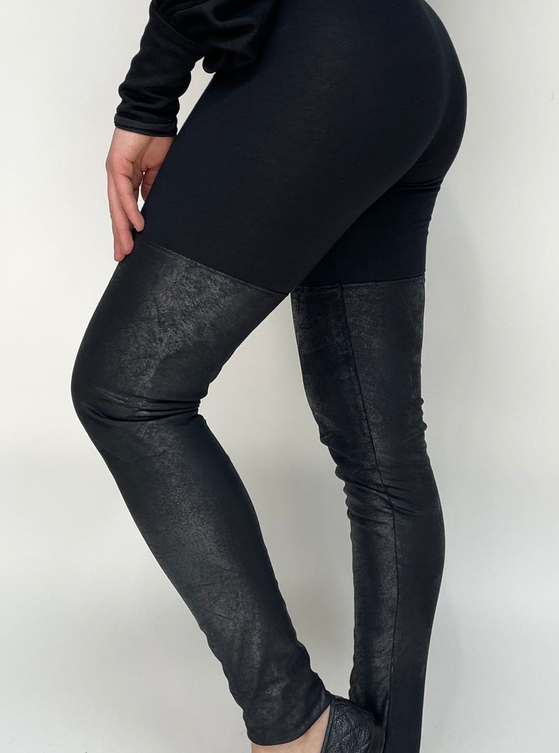 Sample Sale: Over-Knee Leggings in Blistered Suedette (26