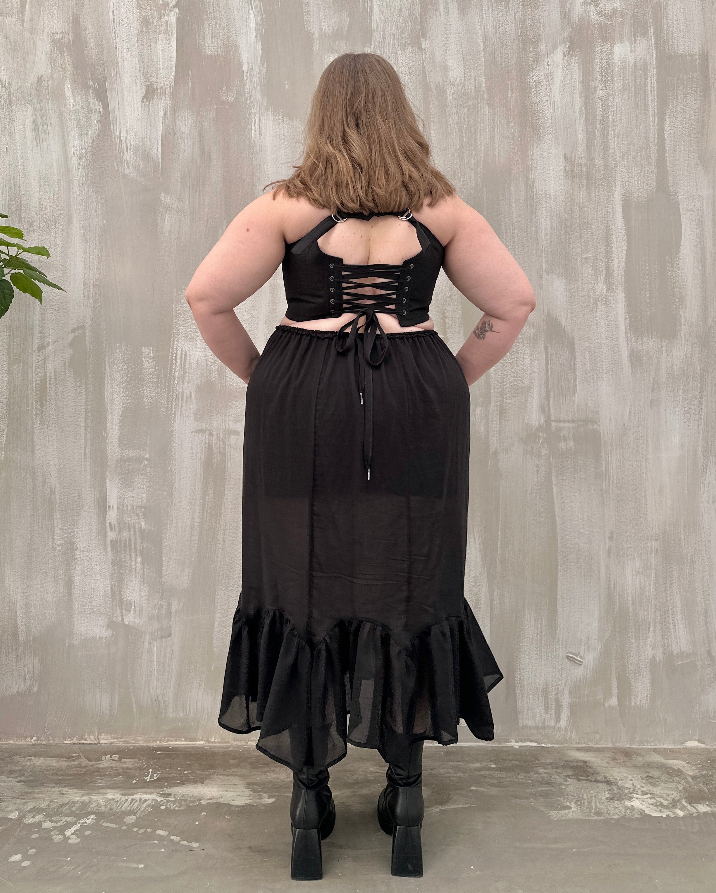 Semi-Sheer Petticoat Skirt (Black)