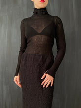 Semi-Sheer Ruff Collar Longsleeve in Black