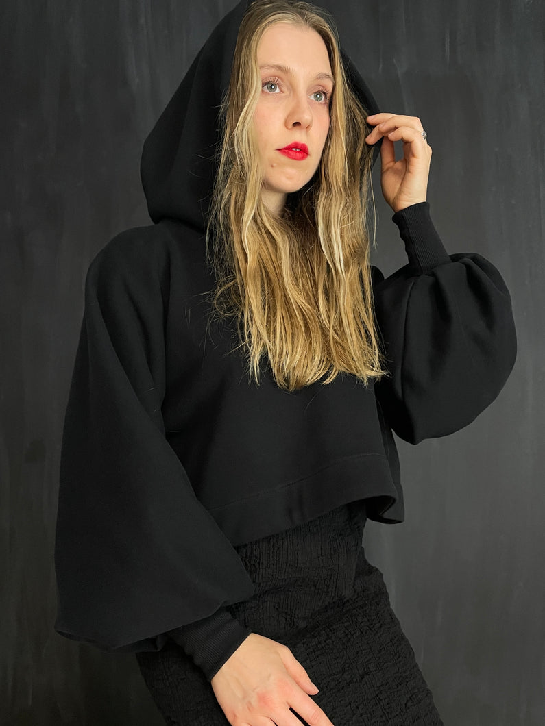 Bishop Sleeve Cropped Hoodie
