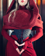 "Eco" Semi-Sheer Maxi Dress w/Thumbhole Cuff in Carmine Red (Pre-Order)