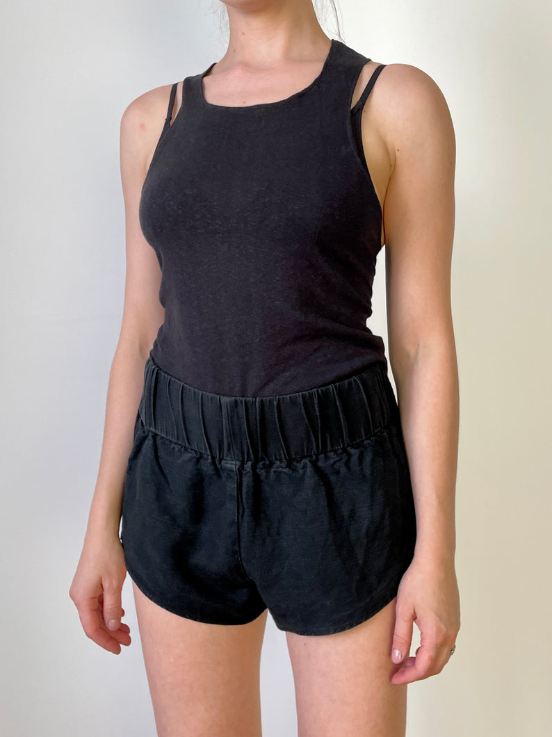 Sample Sale: Washed Linen Kickboxing Short (24-26