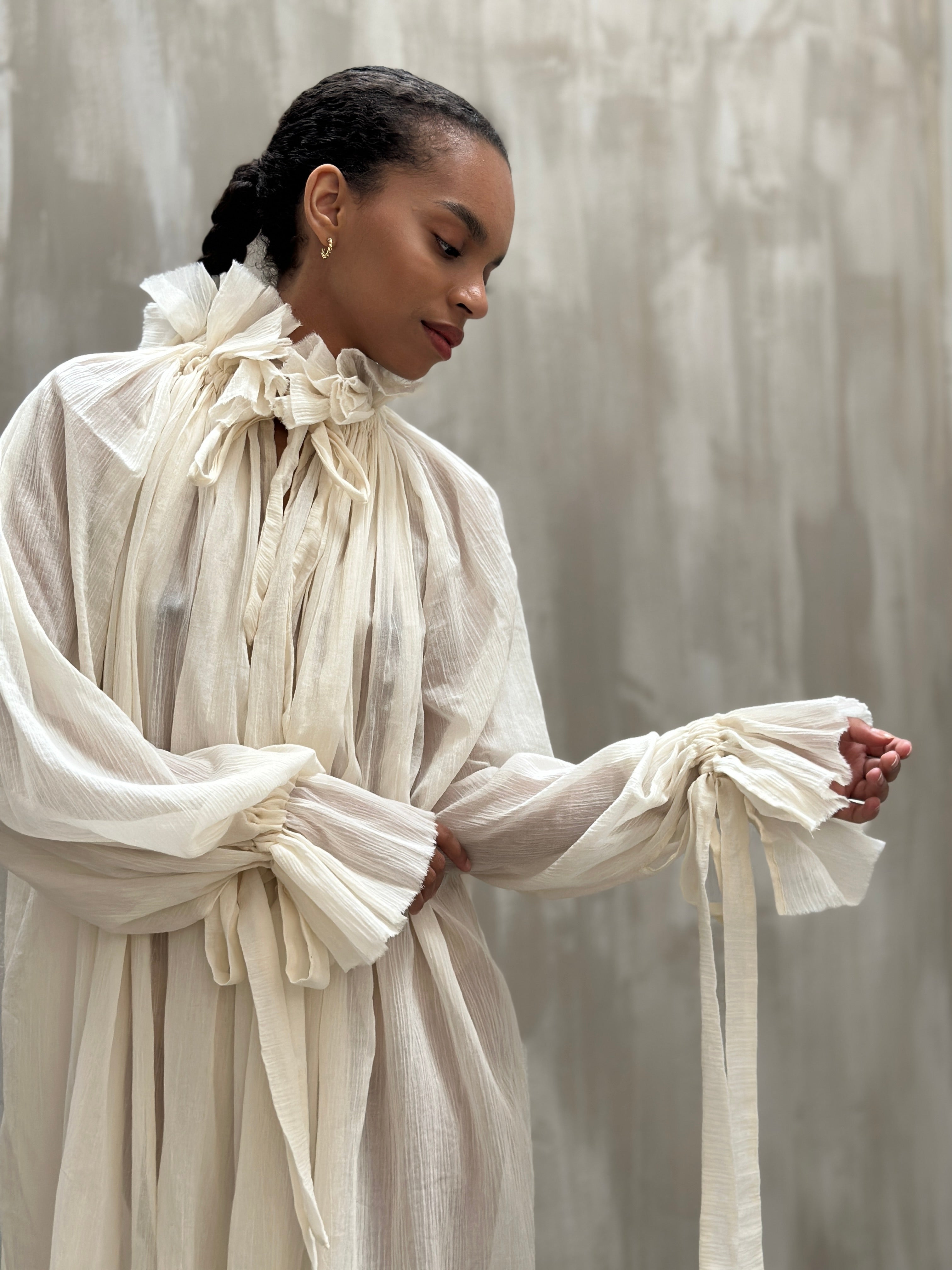 Sample Sale: Maxi Alchemist Chemise in Parchment Cotton Gauze (One Size)