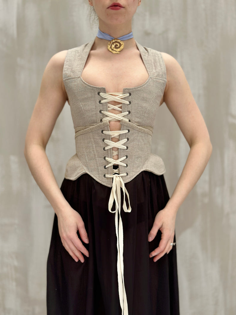 Regency Bralette in Burlap Linen (Ecru)