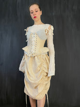 Underbust Pannier Corset in Champagne Linen