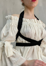 Crossover Harness in Black Satin (Made-to-Order)