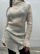 Sample Sale: High Collar Tunic in Cream Crinkled Cotton (All Sizes)