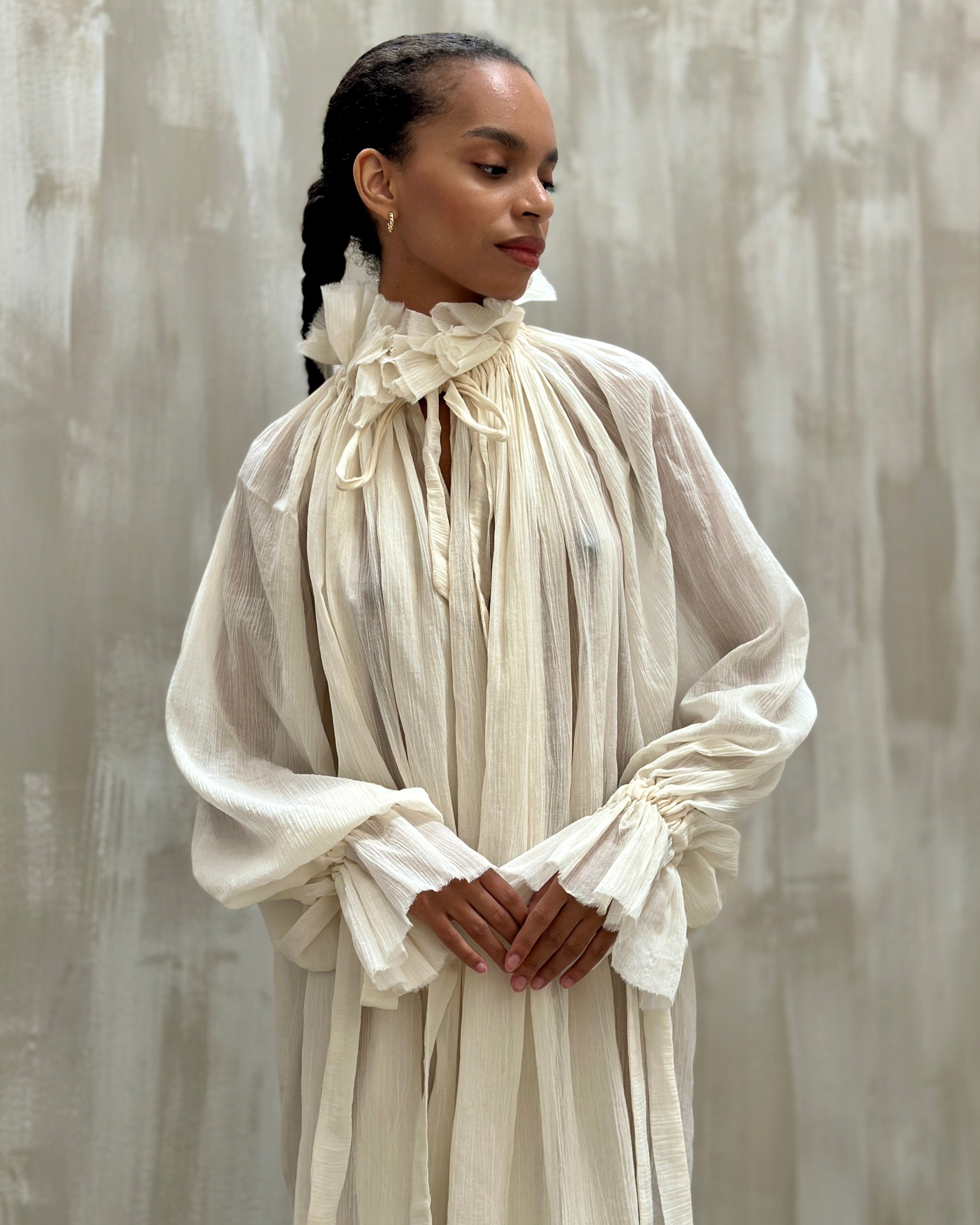 Sample Sale: Maxi Alchemist Chemise in Parchment Cotton Gauze (One Size)