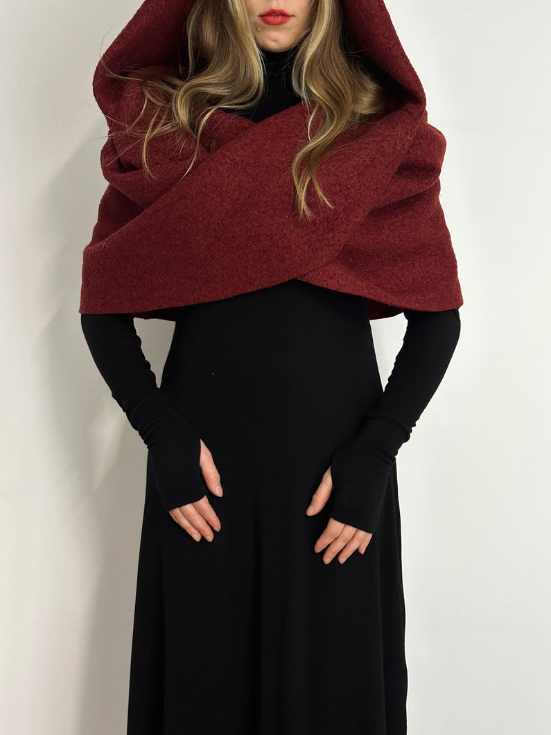 Mythic Cowl in Warm Red Wool (Limited Edition)