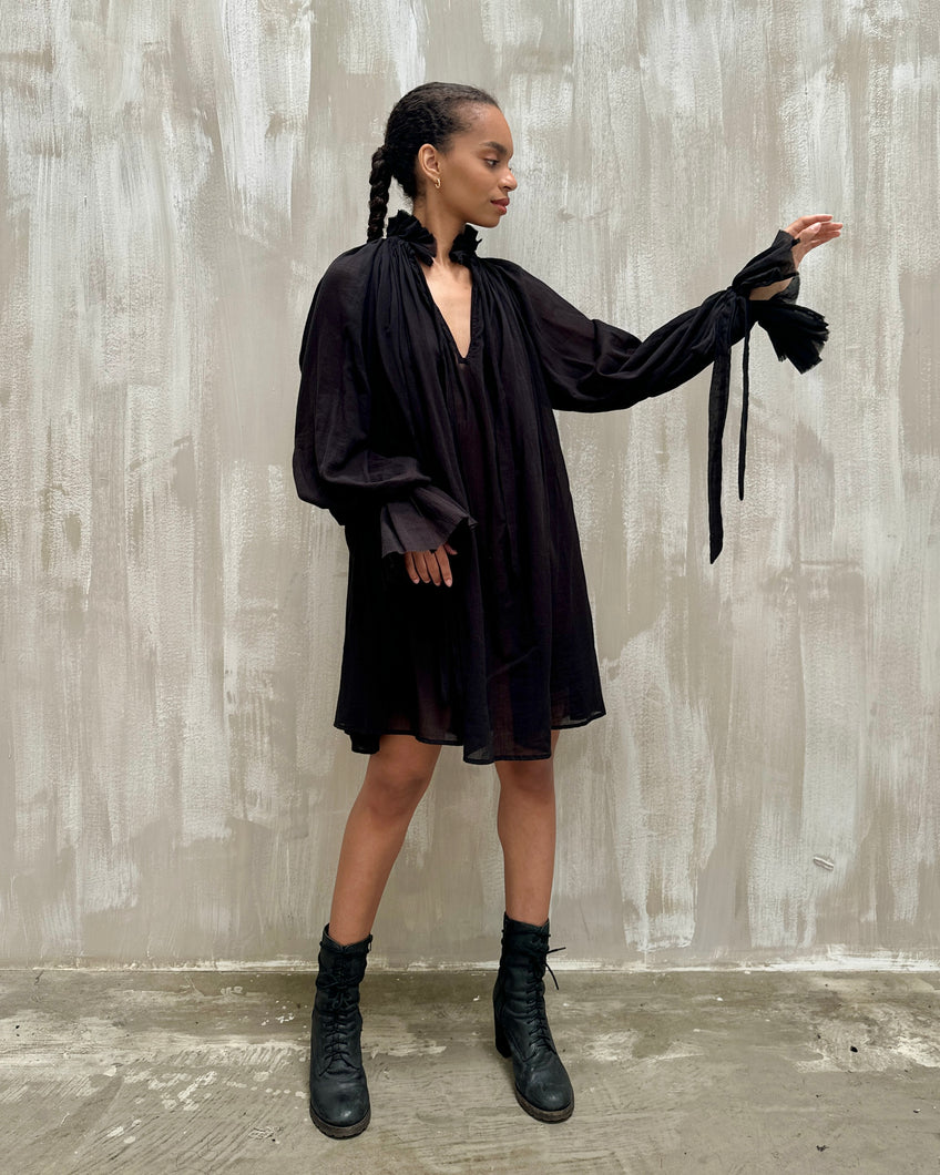 Alchemist Chemise in Black Cotton Gauze