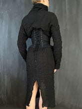 Underbust Pannier Corset in Black Linen