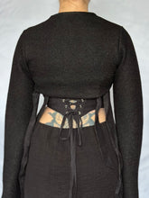 "Arundel" Hook and Eye Shrug in Black Boiled Wool (Limited Edition, Pre-Order)