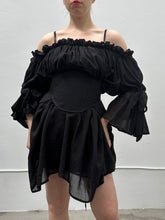 Sample Sale: Paperbag Tunic in Black (Min 43" Shoulder)