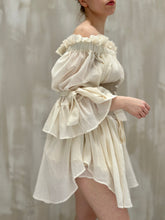 Paperbag Tunic in Cotton Voile (Parchment)