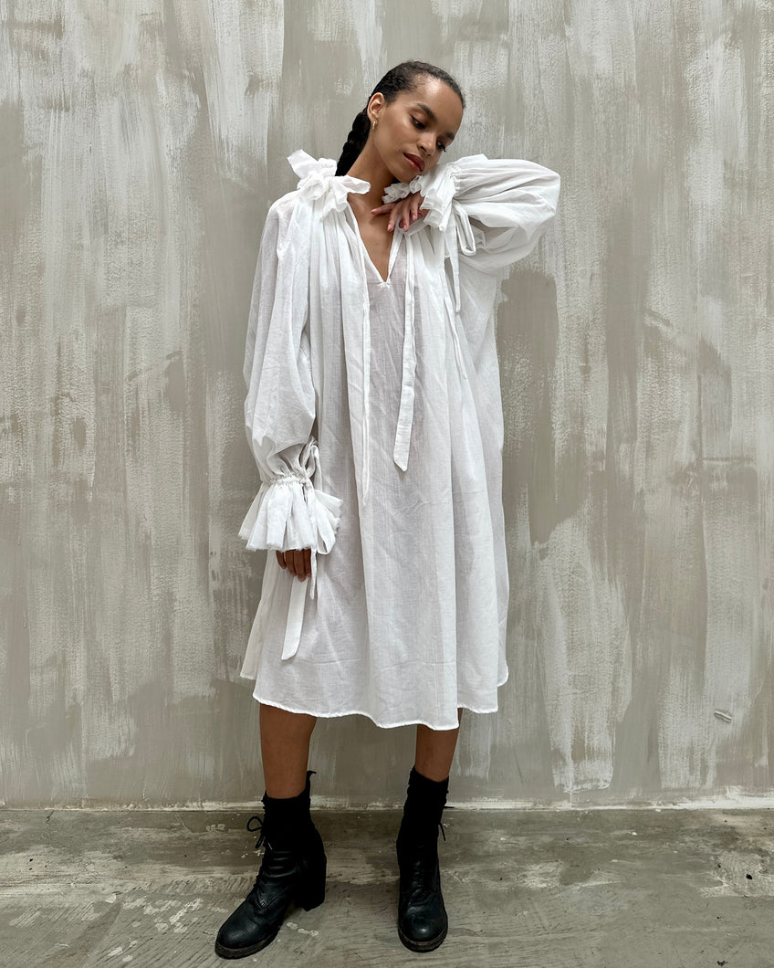 Maxi Alchemist Chemise in Crisp White Cotton Gauze