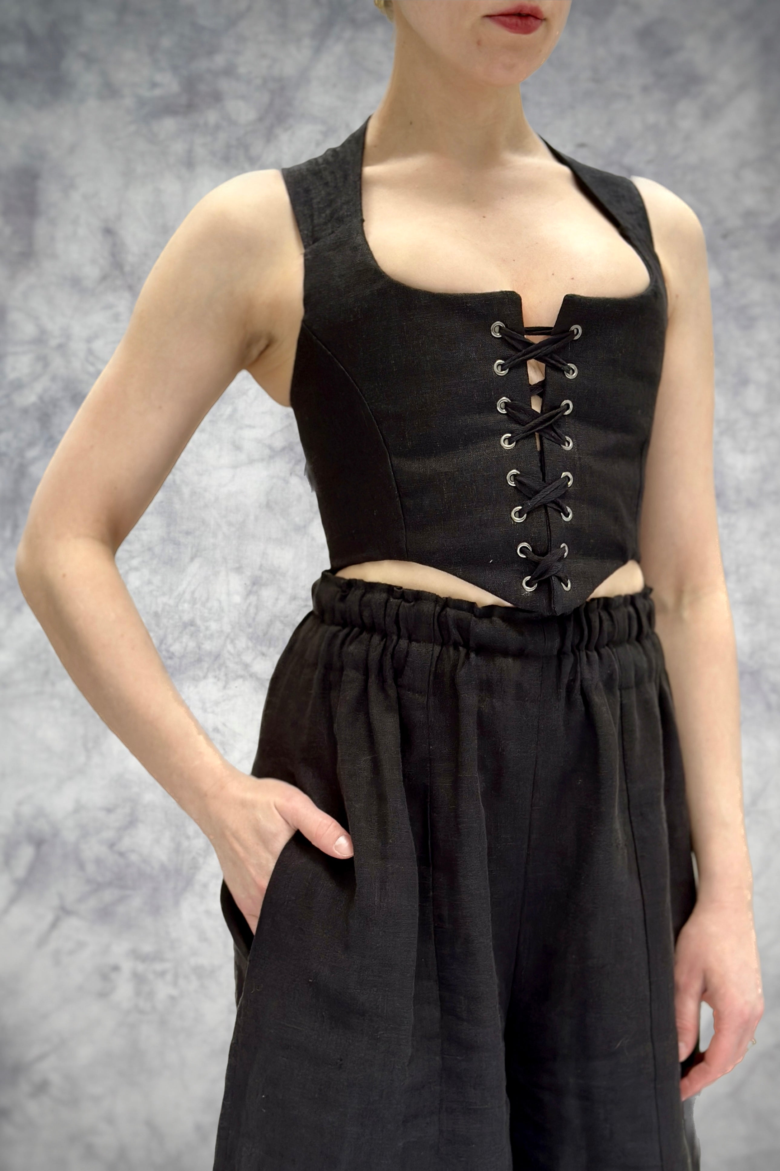 Corset Vest Baltic Linen