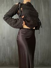 Detached Sleeve Top in Black Crinkled Cotton