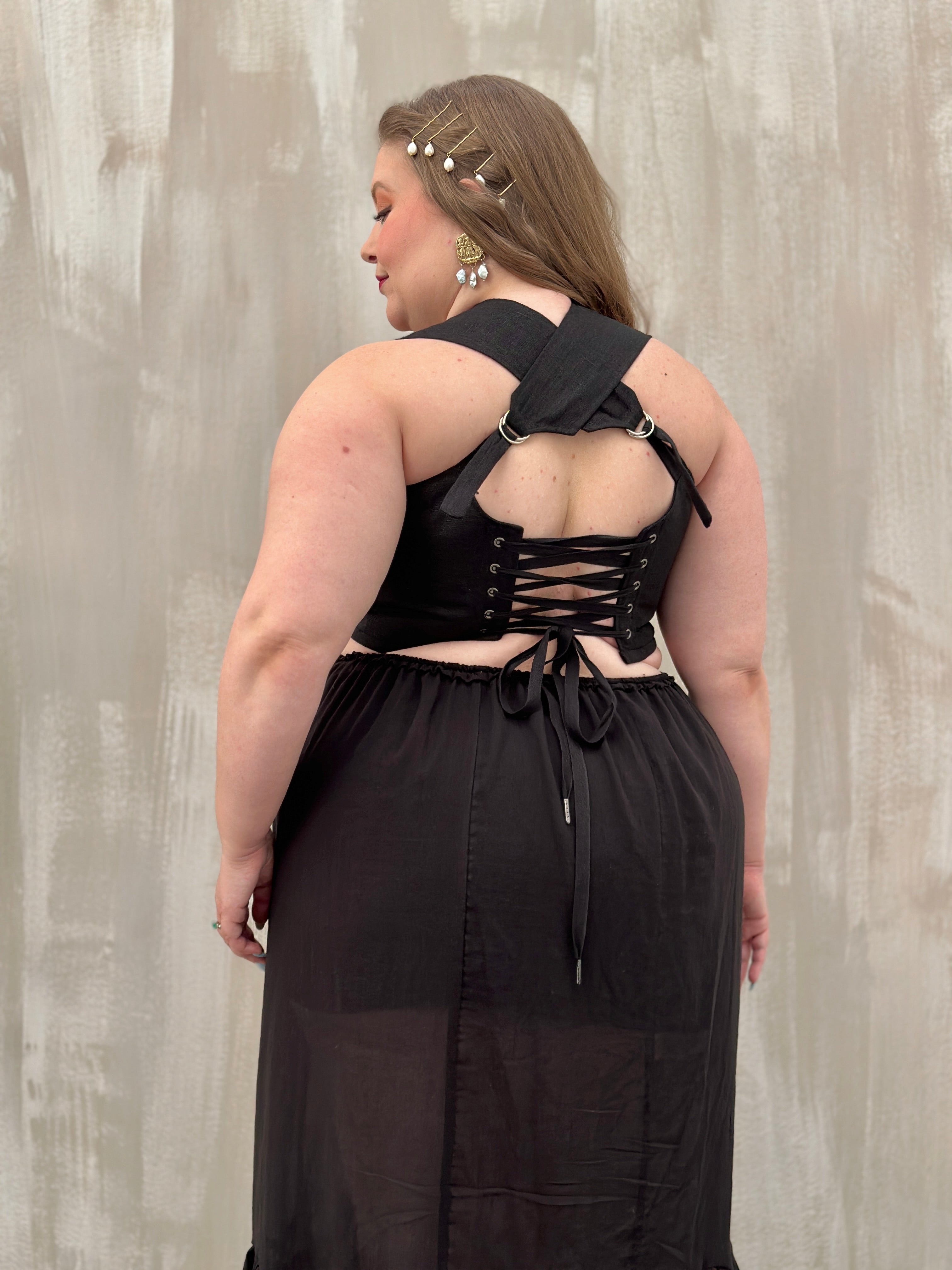 Semi-Sheer Petticoat Skirt (Black)