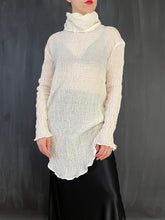 Sample Sale: High Collar Tunic in Cream Crinkled Cotton (All Sizes)
