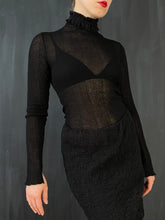Semi-Sheer Ruff Collar Longsleeve in Black