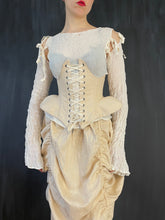 Underbust Pannier Corset in Champagne Linen