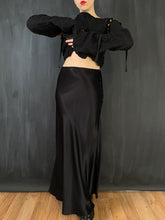 Detached Sleeve Top in Black Crinkled Cotton