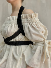 Crossover Harness in Black Satin (Made-to-Order)