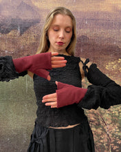 Fingerless Gloves in Ribbed Fleece