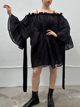 Sample Sale: Paperbag Tunic in Black (Min 43" Shoulder)