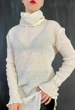 Sample Sale: High Collar Tunic in Cream Crinkled Cotton (All Sizes)