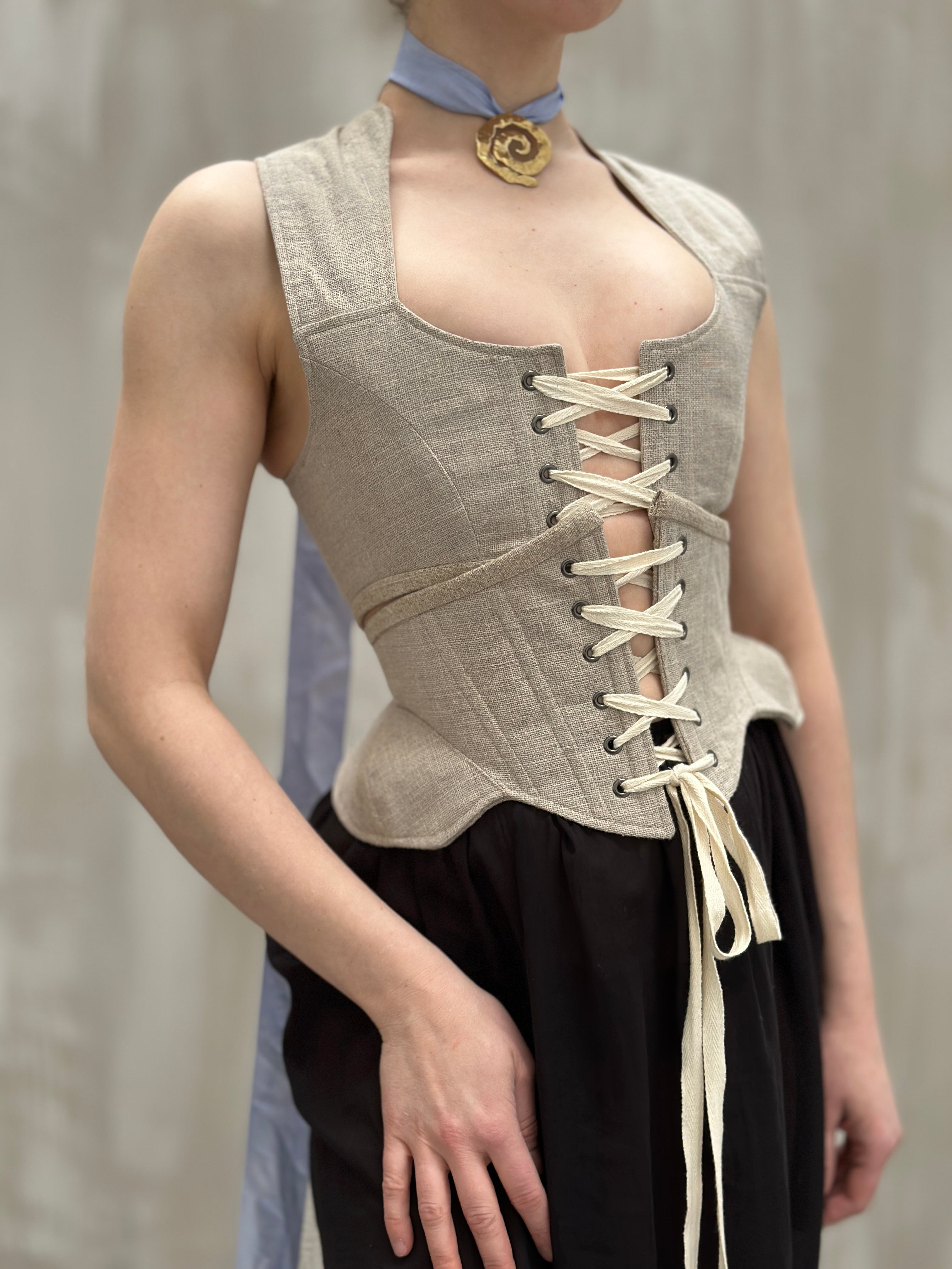 Regency Bralette in Burlap Linen (Ecru)