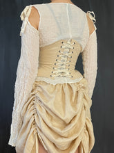 Underbust Pannier Corset in Champagne Linen