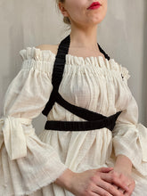 Crossover Harness in Black Satin (Made-to-Order)