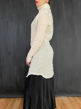 Sample Sale: High Collar Tunic in Cream Crinkled Cotton (All Sizes)