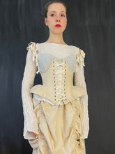 Underbust Pannier Corset in Champagne Linen